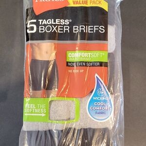 Hanes Gray Tagless Boxer Briefs - 5 Pack